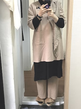 「A land（エーランド）のアイテム」を使った、A Young Kimさん（レディース・168cm）の冬コーディネート