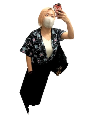 「GU（ジーユー）の（GU）ワイドアンクルパンツＡ（WOMEN ⁄ ガウチョパンツ・ワイドパンツ）」を使った、nonさん（レディース・160cm）の夏コーディネート