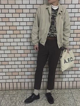 「アイテム（ブルゾン）」を使った、ハイレモンさん（メンズ・183cm）の秋コーディネート