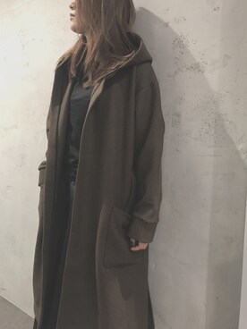 「ATON（エイトン）のアイテム（Tシャツ/カットソー）」を使った、kawamotoさん（レディース・166cm）の秋コーディネート