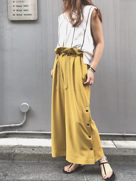 「EZUMi（エズミ）のアイテム（その他パンツ）」を使った、kawamotoさん（レディース・166cm）の夏コーディネート
