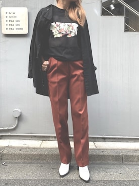 「B2nd」｜「アイテム（ブーツ）」を使った、kawamotoさん（レディース・166cm）の秋コーディネート