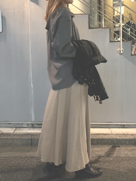 「B2nd」｜「アイテム（ライダースジャケット）」を使った、kawamotoさん（レディース・166cm）の秋コーディネート