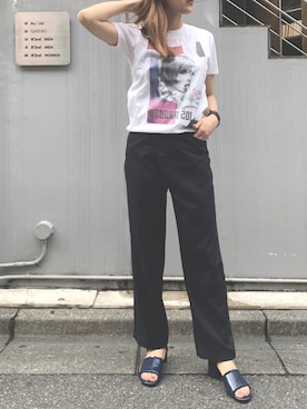 「EZUMi（エズミ）のアイテム（その他パンツ）」を使った、kawamotoさん（レディース・166cm）の夏コーディネート