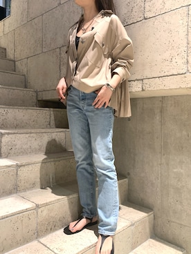 「プリーツ」｜「アイテム（ブルゾン）」を使った、kawamotoさん（レディース・166cm）の夏コーディネート