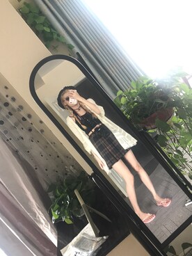 「axes femme（アクシーズファム）のアイテム（その他アウター）」を使った、Ekennさん（レディース・172cm）の春コーディネート