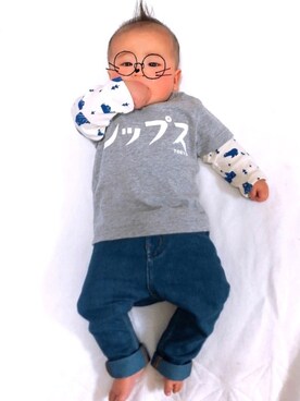 「アイテム（ママ＆ベビー）」を使った、山紫さん（キッズ・70cm）の春コーディネート