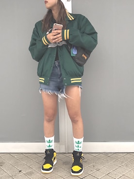 「FOREVER 21（フォーエバー トゥエンティーワン）のアイテム（ダウンジャケット/コート）」を使った、ヒジリさん（レディース・164cm）の秋コーディネート