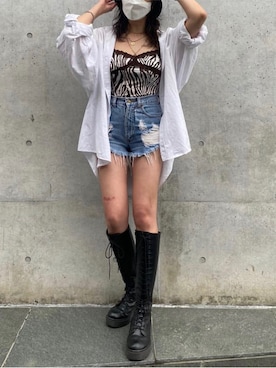 「shein」｜ヒジリさん（レディース・164cm）の夏コーディネート