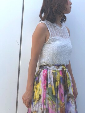 「SNIDEL（スナイデル）のアイテム（スカート、その他）」を使った、miyuさん（レディース）の夏コーディネート