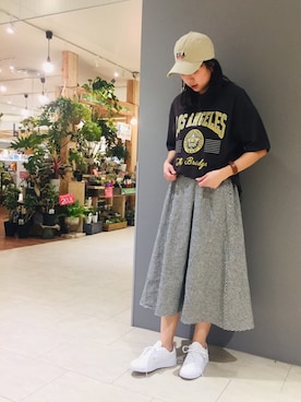 「アイテム（キャップ）」を使った、nanatsuさん（レディース・163cm・20代）の春コーディネート