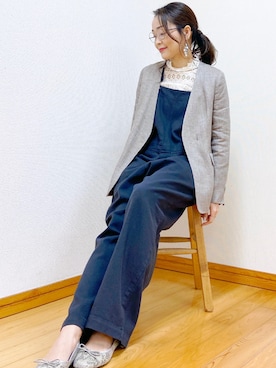 「JOURNAL STANDARD relume（ジャーナルスタンダード　レリューム）のアイテム（ノーカラージャケット）」を使った、mkmoririnさん（レディース・162cm）の春コーディネート