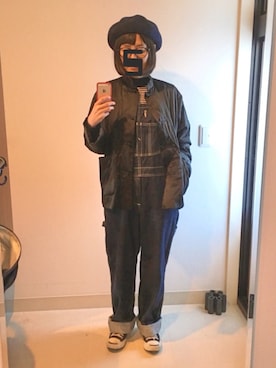 「I am I in fact...（アイアムアイインファクト）のアイテム（ナイロンジャケット）」を使った、すぅさんさん（レディース・155cm）の冬コーディネート