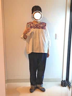 「marble sud（マーブルシュッド）のアイテム（トップス）」を使った、すぅさんさん（レディース・155cm）の春コーディネート