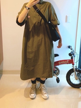 「DANTON（ダントン）のアイテム（ワンピース/ドレス）」を使った、すぅさんさん（レディース・155cm）の夏コーディネート