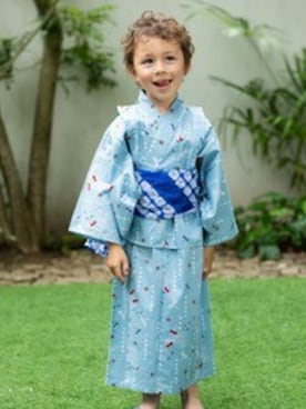 「MIKI HOUSE（ミキハウス）のアイテム（浴衣）」を使った、mikihouse担当者さん（キッズ・108cm）の夏コーディネート
