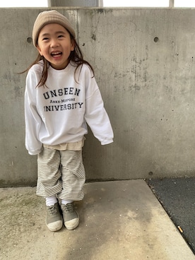 「5歳」｜「アイテム（スウェットパンツ）」を使った、keiさん（キッズ・110cm）の冬コーディネート