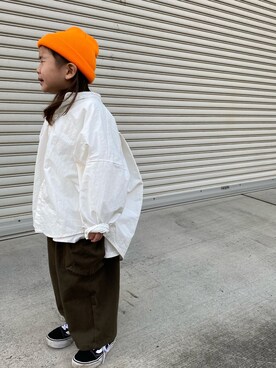 「5歳」｜「アイテム（カーゴパンツ）」を使った、keiさん（キッズ・110cm）の冬コーディネート