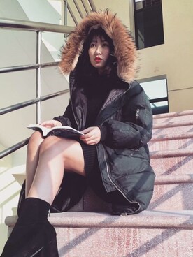 「WINTER STYLE」｜「アイテム（ブーツ）」を使った、Tracyさん（レディース・165cm）の秋コーディネート