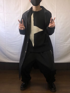 「tk.TAKEO KIKUCHI」｜「アイテム（ステンカラーコート）」を使った、蓮田仁さん（メンズ・175cm）の秋コーディネート