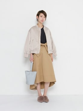 「スリッパ」｜「アイテム（ブルゾン）」を使った、SENSE OF PLACE ONLINE STOREさん（レディース・169cm）の冬コーディネート