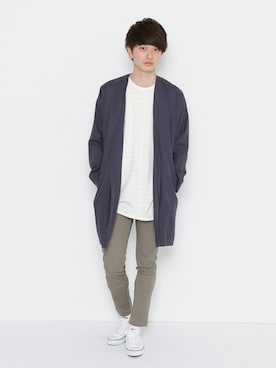 「ノーカラー」｜「アイテム（その他アウター）」を使った、SENSE OF PLACE ONLINE STOREさん（メンズ・183cm）の冬コーディネート