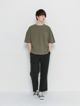 「ポケットＴシャツ」｜「アイテム（スウェット）」を使った、SENSE OF PLACE ONLINE STOREさん（メンズ・183cm）の春コーディネート
