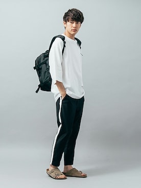 「SENSE OF PLACE by URBAN RESEARCH（センスオブプレイスバイアーバンリサーチ）のアイテム（バックパック/リュック）」を使った、SENSE OF PLACE ONLINE STOREさん（メンズ・178cm）の夏コーディネート