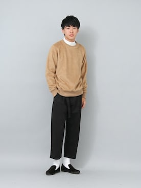 「シャギー」｜「アイテム（スウェット）」を使った、SENSE OF PLACE ONLINE STOREさん（メンズ・178cm）の秋コーディネート