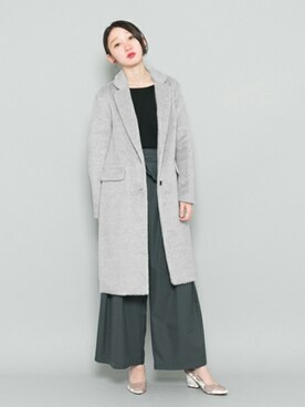 「SENSE OF PLACE by URBAN RESEAR」｜「アイテム（チェスターコート）」を使った、SENSE OF PLACE ONLINE STOREさん（レディース・161cm）の秋コーディネート