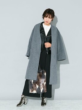 「SENSE OF PLACE by URBAN RESEARCH（センスオブプレイスバイアーバンリサーチ）のアイテム（ライダースジャケット）」を使った、SENSE OF PLACE ONLINE STOREさん（レディース・166cm）の秋コーディネート