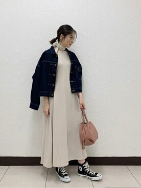 「SENSE OF PLACE by URBAN RESEAR」｜「アイテム（デニムジャケット）」を使った、SENSE OF PLACE ONLINE STOREさん（レディース・161cm）の春コーディネート