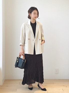 「リネンジャケット」｜SENSE OF PLACE ONLINE STOREさん（レディース・158cm）の春コーディネート
