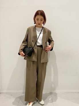 「SENSE OF PLACE by URBAN RESEAR」｜「アイテム（ノーカラージャケット）」を使った、SENSE OF PLACE ONLINE STOREさん（レディース・160cm）の春コーディネート