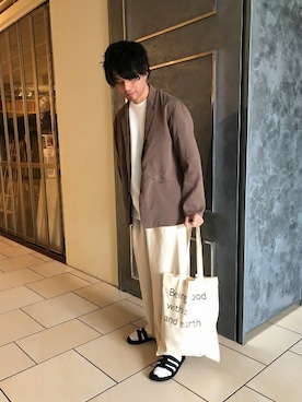「SENSE OF PLACE by URBAN RESEAR」｜「アイテム（その他アウター）」を使った、SENSE OF PLACE ONLINE STOREさん（メンズ・172cm）の春コーディネート