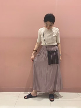 「スクエアネック(ネック)」｜SENSE OF PLACE ONLINE STOREさん（レディース・160cm）の春コーディネート