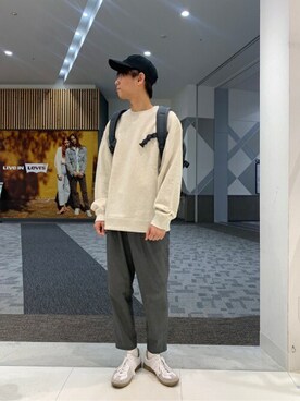 「SENSE OF PLACE by URBAN RESEAR」｜「アイテム（スウェット）」を使った、SENSE OF PLACE ONLINE STOREさん（メンズ・172cm）の春コーディネート