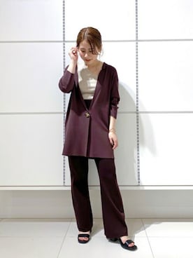 「おうちスタイル」｜「アイテム（ジャケット/アウター）」を使った、SENSE OF PLACE ONLINE STOREさん（レディース・155cm）の春コーディネート
