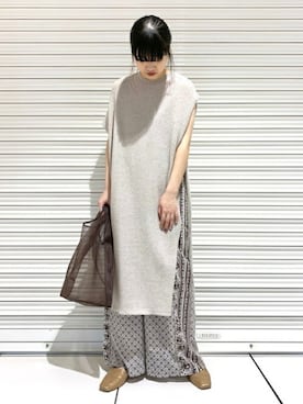「ロングベスト」｜SENSE OF PLACE ONLINE STOREさん（レディース・160cm）の春コーディネート