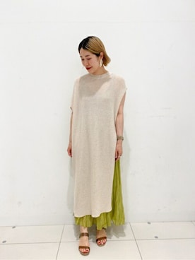 「ワッシャースカート」｜SENSE OF PLACE ONLINE STOREさん（レディース・157cm）の夏コーディネート