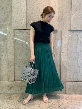 「グリーンスカート」｜SENSE OF PLACE ONLINE STOREさん（レディース・160cm）の夏コーディネート