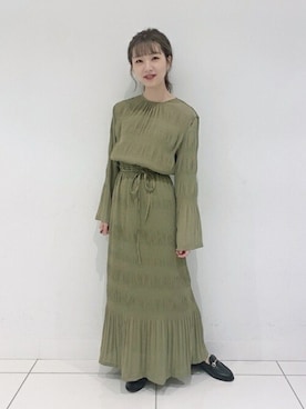 「ピスタチオ」｜「アイテム（ローファー）」を使った、SENSE OF PLACE ONLINE STOREさん（レディース・155cm）の夏コーディネート