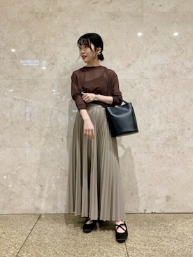 「エコレザー」｜SENSE OF PLACE ONLINE STOREさん（レディース・158cm）の秋コーディネート