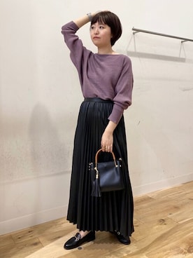 「RODE SKO（ロデスコ）のJUANITA ポケットプチ2WAYトート（トートバッグ）」を使った、SENSE OF PLACE ONLINE STOREさん（レディース・166cm）の秋コーディネート