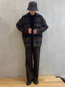 「エコレザー」｜SENSE OF PLACE ONLINE STOREさん（メンズ・166cm）の冬コーディネート