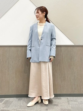 「SENSE OF PLACE by URBAN RESEARCH（センスオブプレイスバイアーバンリサーチ）のアイテム（ノーカラージャケット）」を使った、SENSE OF PLACE ONLINE STOREさん（レディース・166cm）の冬コーディネート