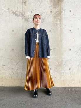 「ジージャン」｜「アイテム（その他アウター）」を使った、SENSE OF PLACE ONLINE STOREさん（レディース・166cm）の冬コーディネート