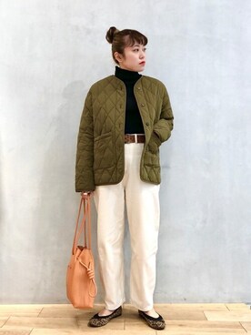 「SENSE OF PLACE by URBAN RESEARCH（センスオブプレイスバイアーバンリサーチ）のアイテム（ノーカラージャケット）」を使った、SENSE OF PLACE ONLINE STOREさん（レディース・166cm）の冬コーディネート