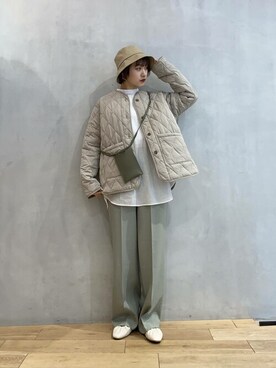 「SENSE OF PLACE by URBAN RESEARCH（センスオブプレイスバイアーバンリサーチ）のアイテム（ノーカラージャケット）」を使った、SENSE OF PLACE ONLINE STOREさん（レディース・166cm）の冬コーディネート