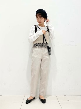 「グラフィックＴ」｜「アイテム（ハンチング/ベレー帽）」を使った、SENSE OF PLACE ONLINE STOREさん（レディース・166cm）の秋コーディネート